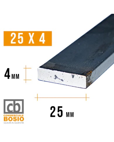 Ferro PIATTO 25x 4 mm | Barre da 2 e 3 MT Ferro PIATTO 25x 4 mm | Barre da 2 e 3 MT