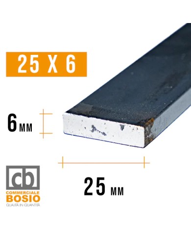 Ferro PIATTO 25x 6 mm | Barre da 2 e 3 MT Ferro PIATTO 25x 6 mm | Barre da 2 e 3 MT