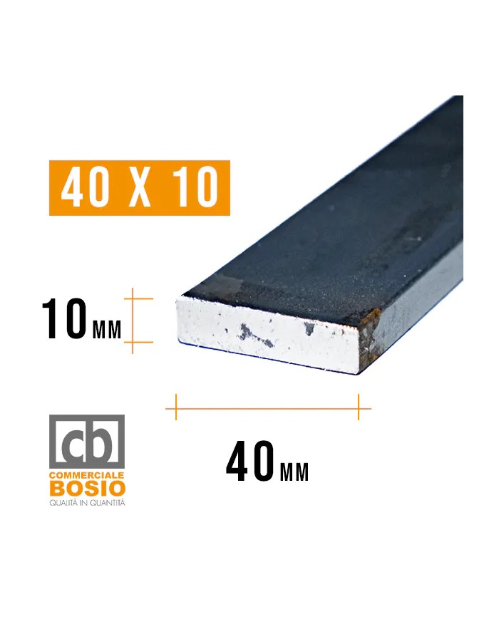 Ferro PIATTO 40x10 mm | Barre da 2 e 3 MT Ferro PIATTO 40x10 mm | Barre da 2 e 3 MT