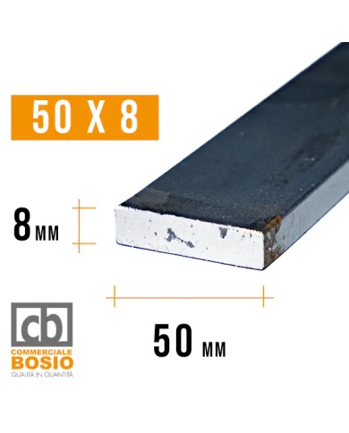 Ferro PIATTO 50x 8 mm | Barre da 2 e 3 MT Ferro PIATTO 50x 8 mm | Barre da 2 e 3 MT