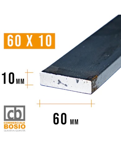 Ferro PIATTO 60x10 mm | Barre da 2 e 3 MT Ferro PIATTO 60x10 mm | Barre da 2 e 3 MT