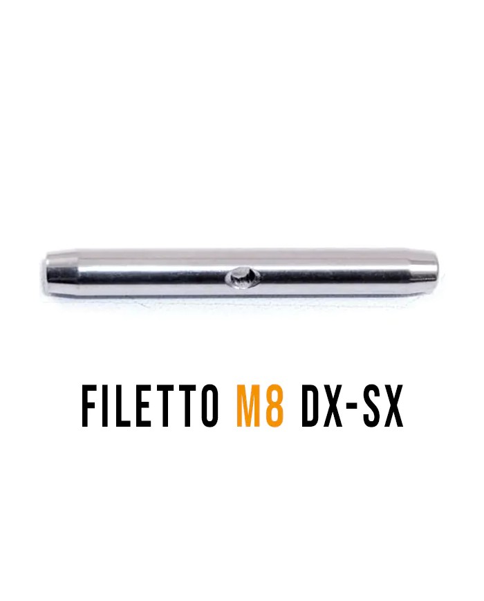 TENDITORE per cavo acciaio INOX filetto M.8 DX/SX | AISI 316