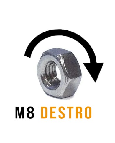 Dado Acciaio INOX M8 DESTRO | AISI 316 Dado Acciaio INOX M8 DESTRO | AISI 316
