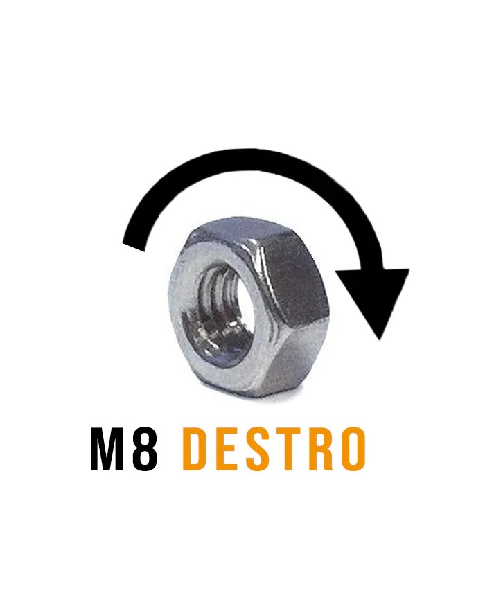 Dado Acciaio INOX M8 DESTRO | AISI 316 Dado Acciaio INOX M8 DESTRO | AISI 316