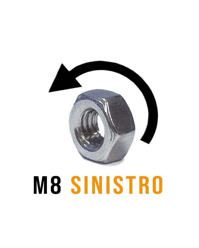 Dado Acciaio INOX M8 Sinistro | AISI 316 Dado Acciaio INOX M8 Sinistro | AISI 316