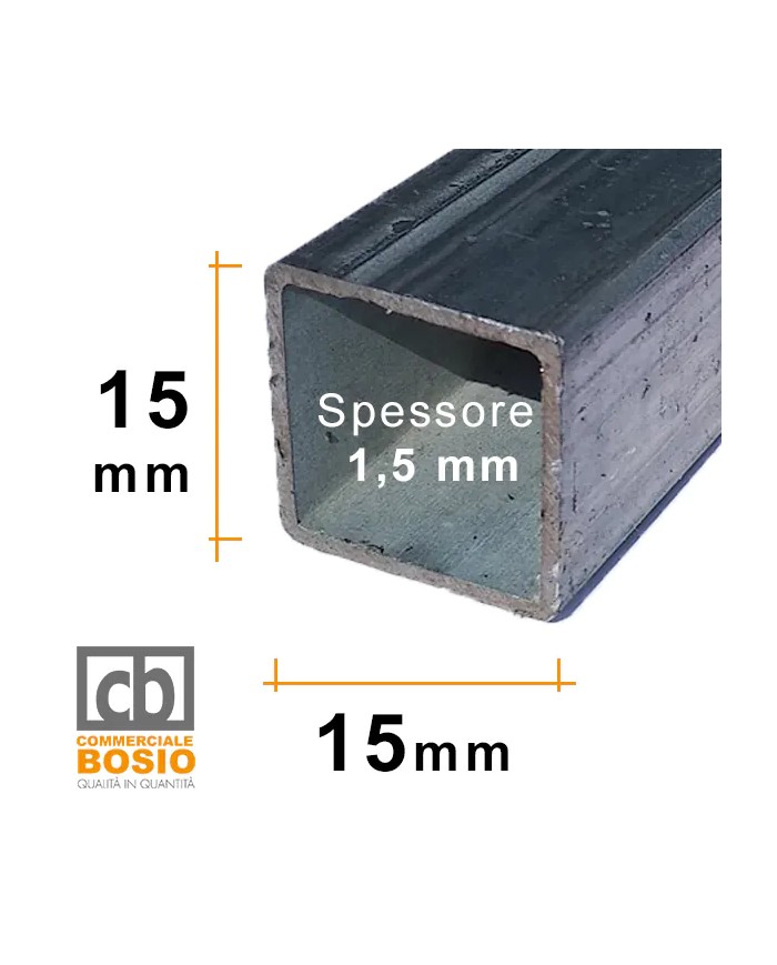 Tubolare FERRO ZINCATO 15x15x1,5 mm | Barre da 2 e 3 MT Tubolare FERRO ZINCATO 15x15x1,5 mm | Barre da 2 e 3 MT