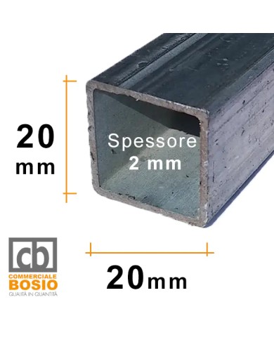 Tubolare FERRO ZINCATO 20x20x2 mm | Barre da 2 e 3 MT Tubolare FERRO ZINCATO 20x20x2 mm | Barre da 2 e 3 MT