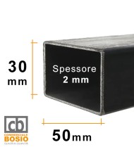 Tubolare FERRO 50x30x2 mm | Barre da 2 e 3 MT Tubolare FERRO 50x30x2 mm | Barre da 2 e 3 MT