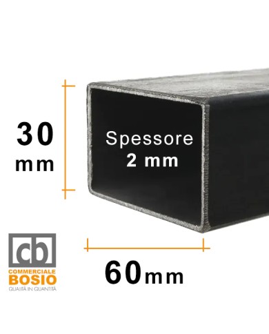 Tubolare FERRO 60x30x2 mm | Barre da 2 e 3 MT Tubolare FERRO 60x30x2 mm | Barre da 2 e 3 MT