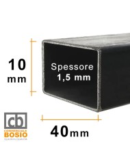 Tubolare FERRO 40x10x1,5 mm | Barre da 2 e 3 MT Tubolare FERRO 40x10x1,5 mm | Barre da 2 e 3 MT