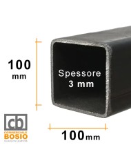 Tubolare FERRO 100x100x3 mm | 6 MT Tubolare FERRO 100x100x3 mm | 6 MT