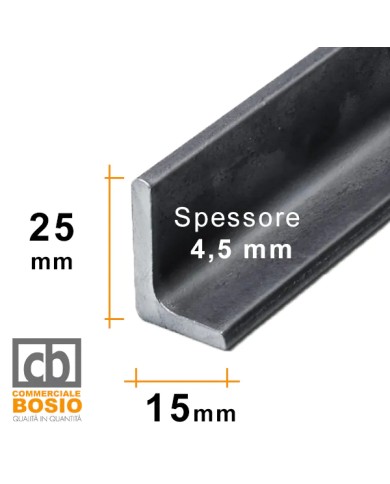 Ferro a ELLE 25x15 mm spessore 4,5mm | GREZZO Ferro a ELLE 25x15 mm spessore 4,5mm | GREZZO