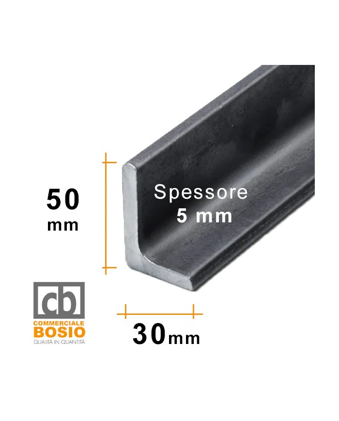 Ferro a ELLE 50x30 mm spessore 5mm | GREZZO Ferro a ELLE 50x30 mm spessore 5mm | GREZZO