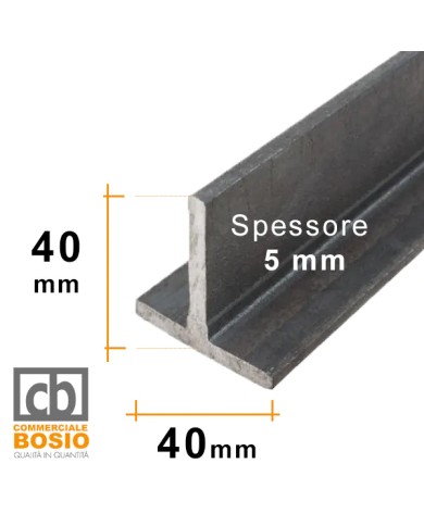 T in Ferro 40x40 mm spessore 5 mm | GREZZO T in Ferro 40x40 mm spessore 5 mm | GREZZO