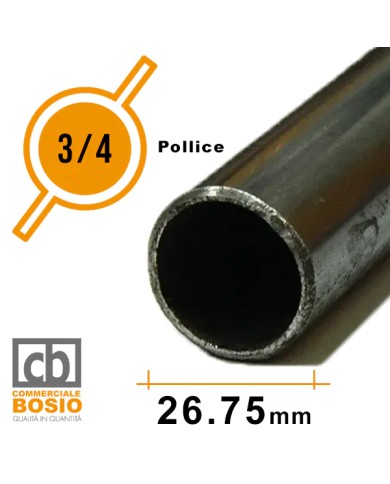 Tubo in Ferro Ø 26,75 mm - 3/4 pollice | Carpenteria Grezzo Tubo in Ferro Ø 26,75 mm - 3/4 pollice | Carpenteria Grezzo