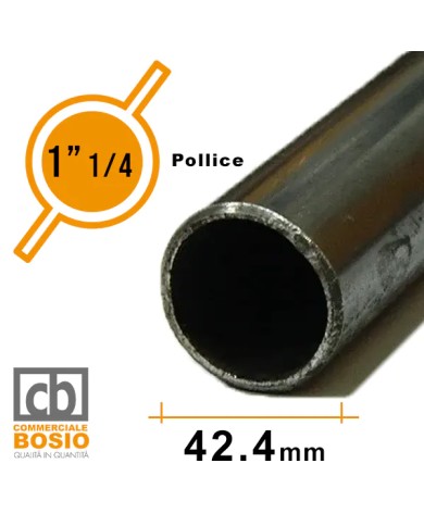 Tubo in Ferro Ø 42,4 mm - 1" 1/4 pollici | Carpenteria Grezzo Tubo in Ferro Ø 42,4 mm - 1" 1/4 pollici | Carpenteria Grezzo