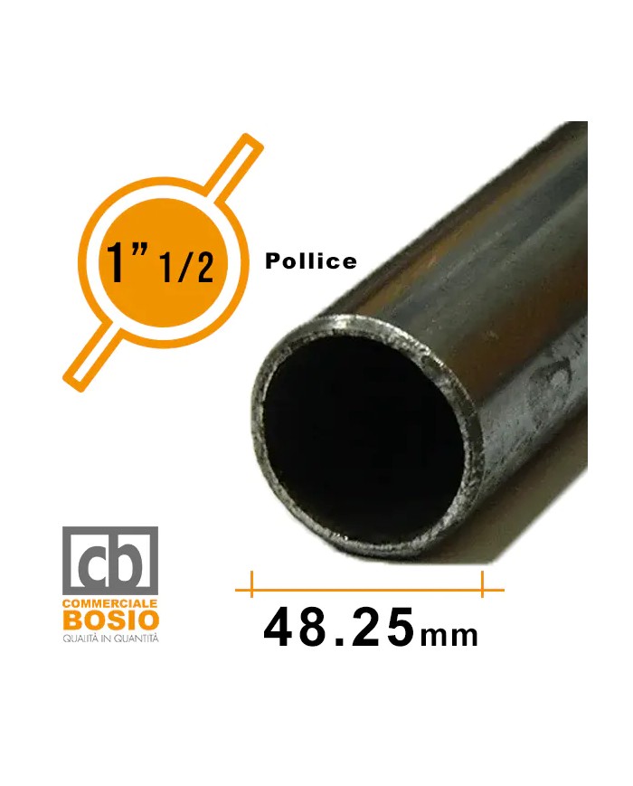 Tubo in Ferro Ø 48,25 mm - 1" 1/2 pollici | Carpenteria Grezzo