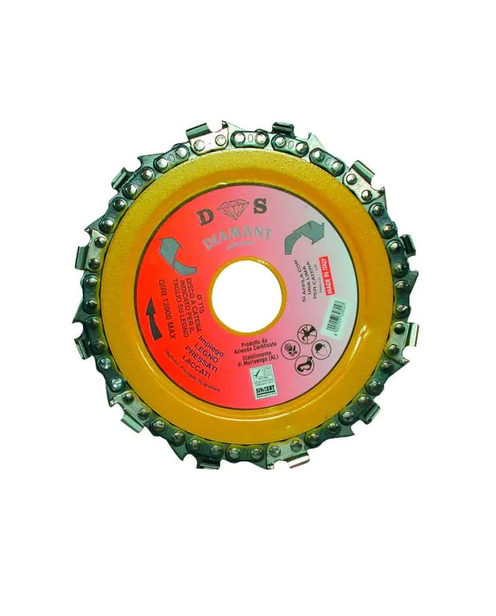 Disco a catena per smerigliatrice per taglio legno Ø 115 mm Disco a catena per smerigliatrice per taglio legno Ø 115 mm