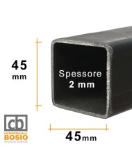 Tubolare FERRO 45x45x2 mm | Barre da 2 e 3 MT Tubolare FERRO 45x45x2 mm | Barre da 2 e 3 MT