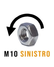 Dado Acciaio INOX M10 Sinistro | AISI 316 Dado Acciaio INOX M10 Sinistro | AISI 316