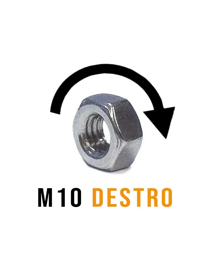Dado Acciaio INOX M10 Destro | AISI 316 Dado Acciaio INOX M10 Destro | AISI 316