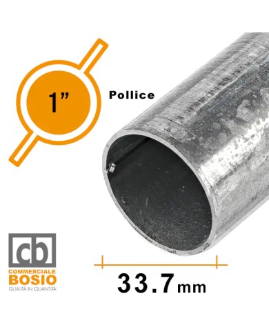 Tubo in Ferro Ø 33,7 mm - 1 pollice | Carpenteria Zincato Tubo in Ferro Ø 33,7 mm - 1 pollice | Carpenteria Zincato