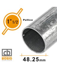 Tubo in Ferro Ø 48,25 mm - 1" 1/2 pollici | Carpenteria Zincato Tubo in Ferro Ø 48,25 mm - 1" 1/2 pollici | Carpenteria Zincato