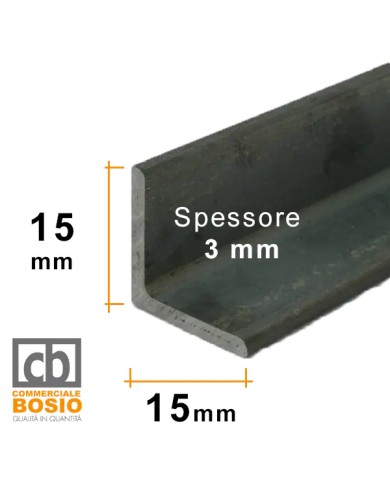 Angolare in ferro 15x15 mm spessore 3 mm | GREZZO Angolare in ferro 15x15 mm spessore 3 mm | GREZZO