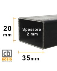 Tubolare FERRO 35x20x2 mm | Barre da 2 e 3 MT Tubolare FERRO 35x20x2 mm | Barre da 2 e 3 MT