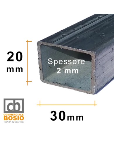 Tubolare FERRO 30x20x2 mm ZINCATO | Barre da 2 e 3 MT Tubolare FERRO 30x20x2 mm ZINCATO | Barre da 2 e 3 MT