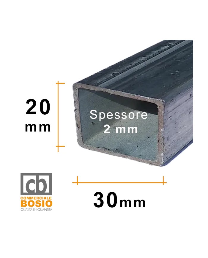 Tubolare FERRO 30x20x2 mm ZINCATO | Barre da 2 e 3 MT Tubolare FERRO 30x20x2 mm ZINCATO | Barre da 2 e 3 MT